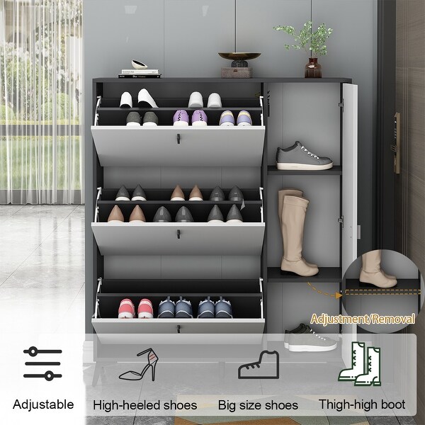 Shoe Storage Cabinet Shoe Storage Organizer Cabinet Entryway Hallway - - 36136509