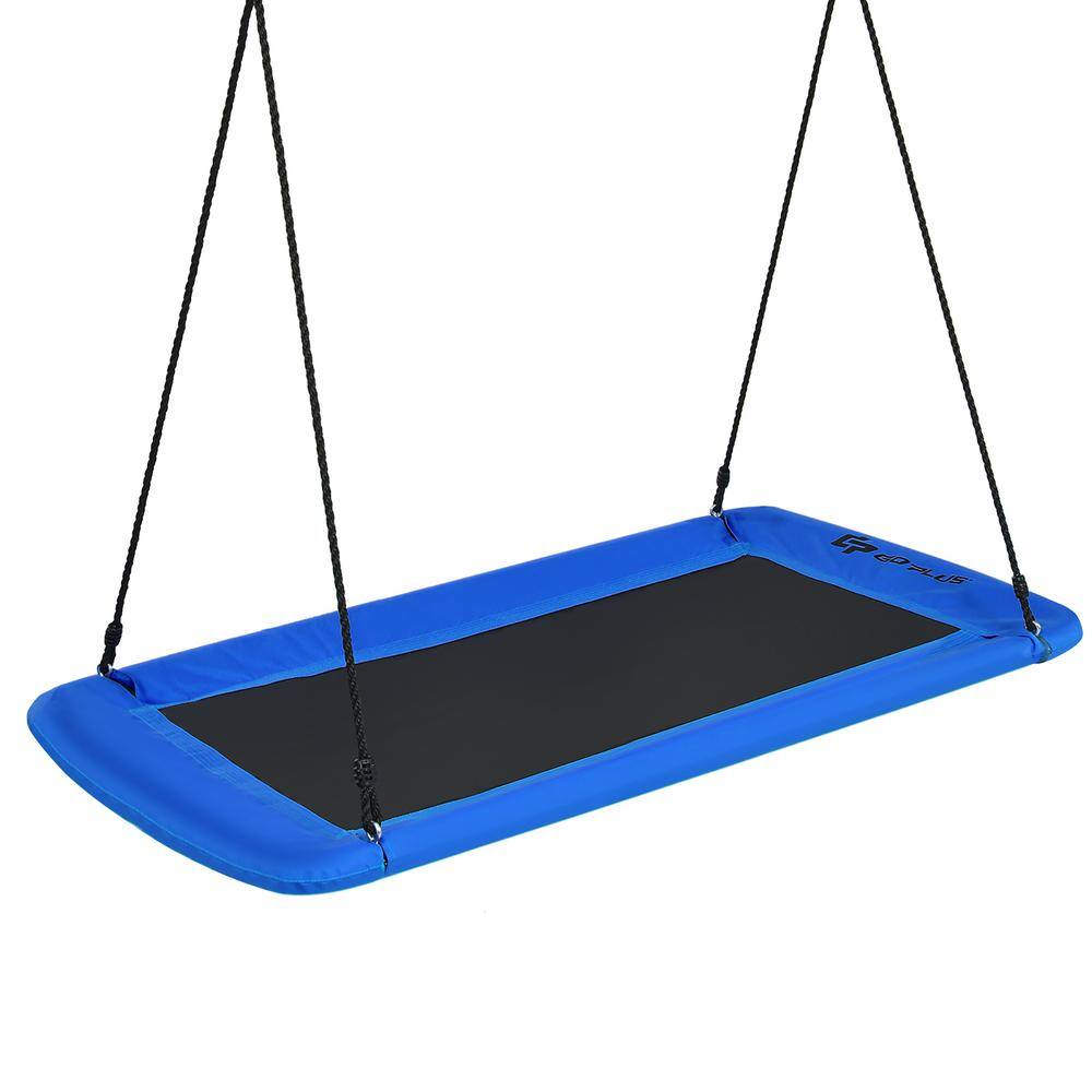 Costway 700 lbs. Giant 60 in. Platform Tree Web Swing Outdoor with 2 Hanging Straps Blue OP70630NY