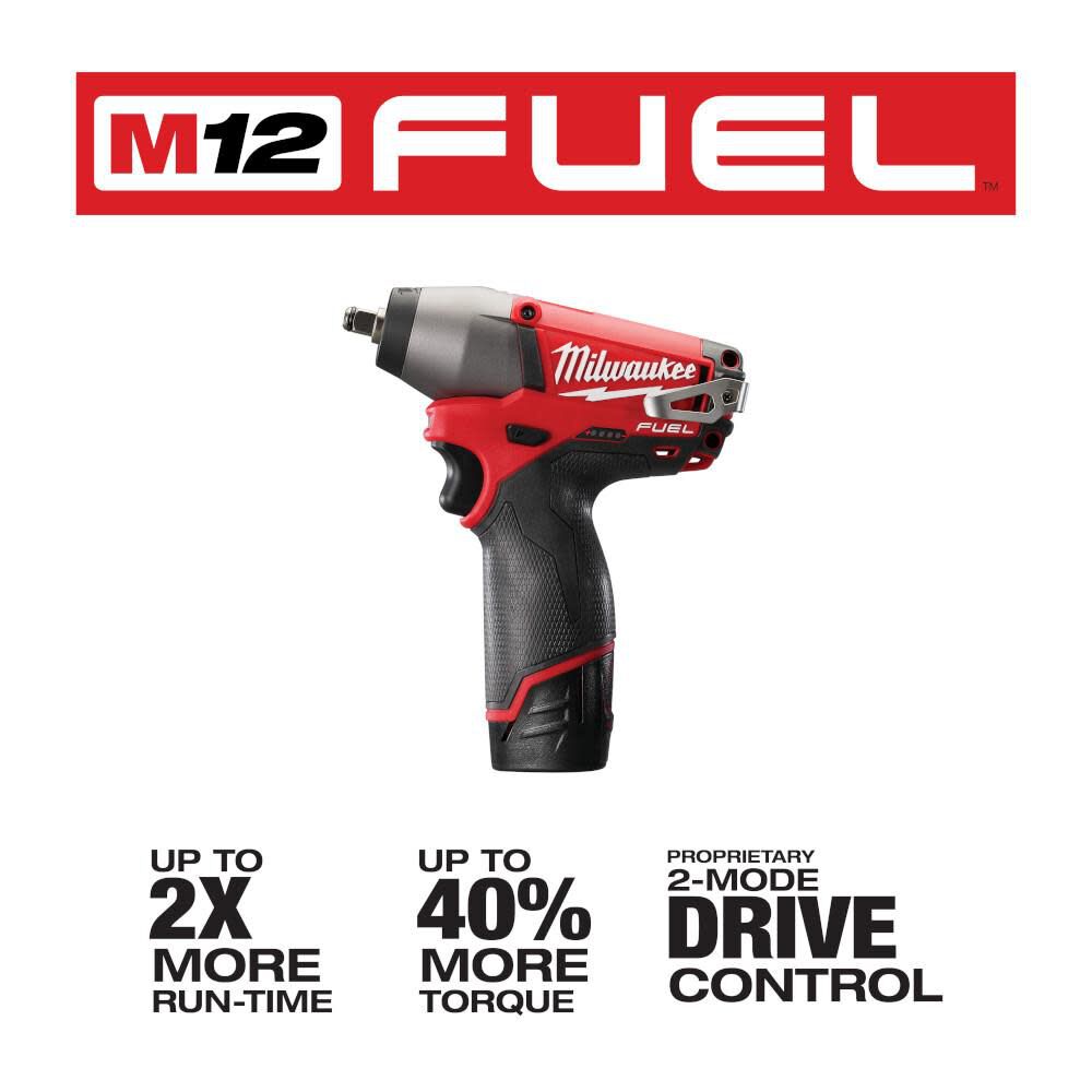 MW M12 FUEL 3/8 in. Impact Wrench Kit 2454-22 from MW