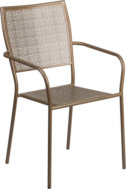 Indoor Outdoor Steel Patio Arm Chair  set of 4   Contemporary   Outdoor Lounge Chairs   by MIKGA  Houzz