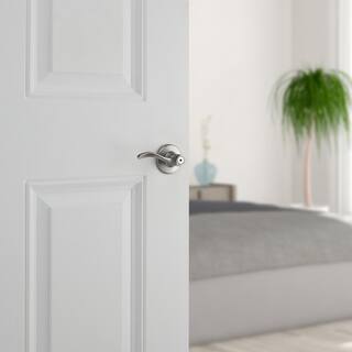 Kwikset Balboa Satin Nickel Privacy Door Handle with Lock for Bedroom or Bathroom featuring Microban Technology (8-Pack) 300BL158PK