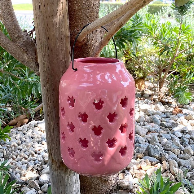 Ceramic Minnie Mouse Candle Lantern Pink black