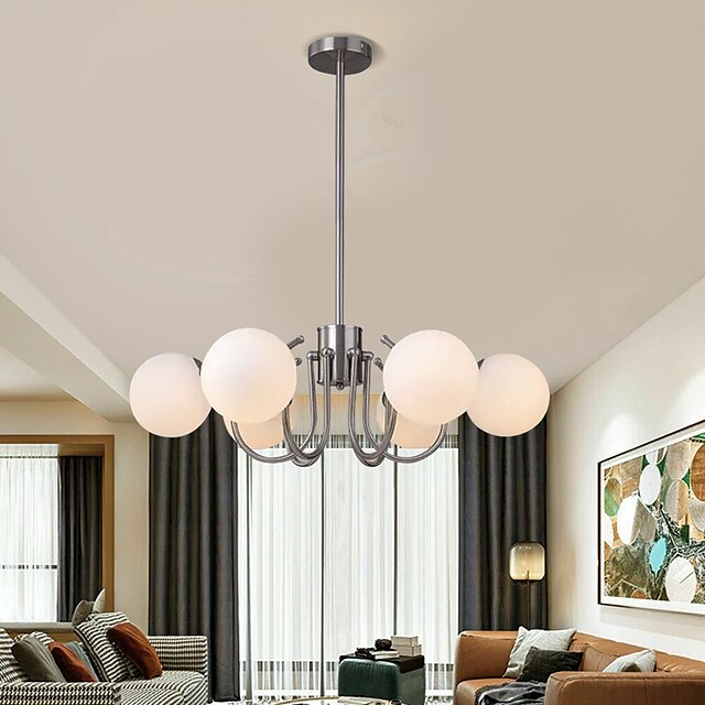 LED Pendant Light 3/5/6-Lights Chrome Globe Design Geometric Shapes Flush Mount Lights Metal Sputnik Linear Geometrical Painted Finishes Contemporary Chandeliers LED Light Source Included 110-240V