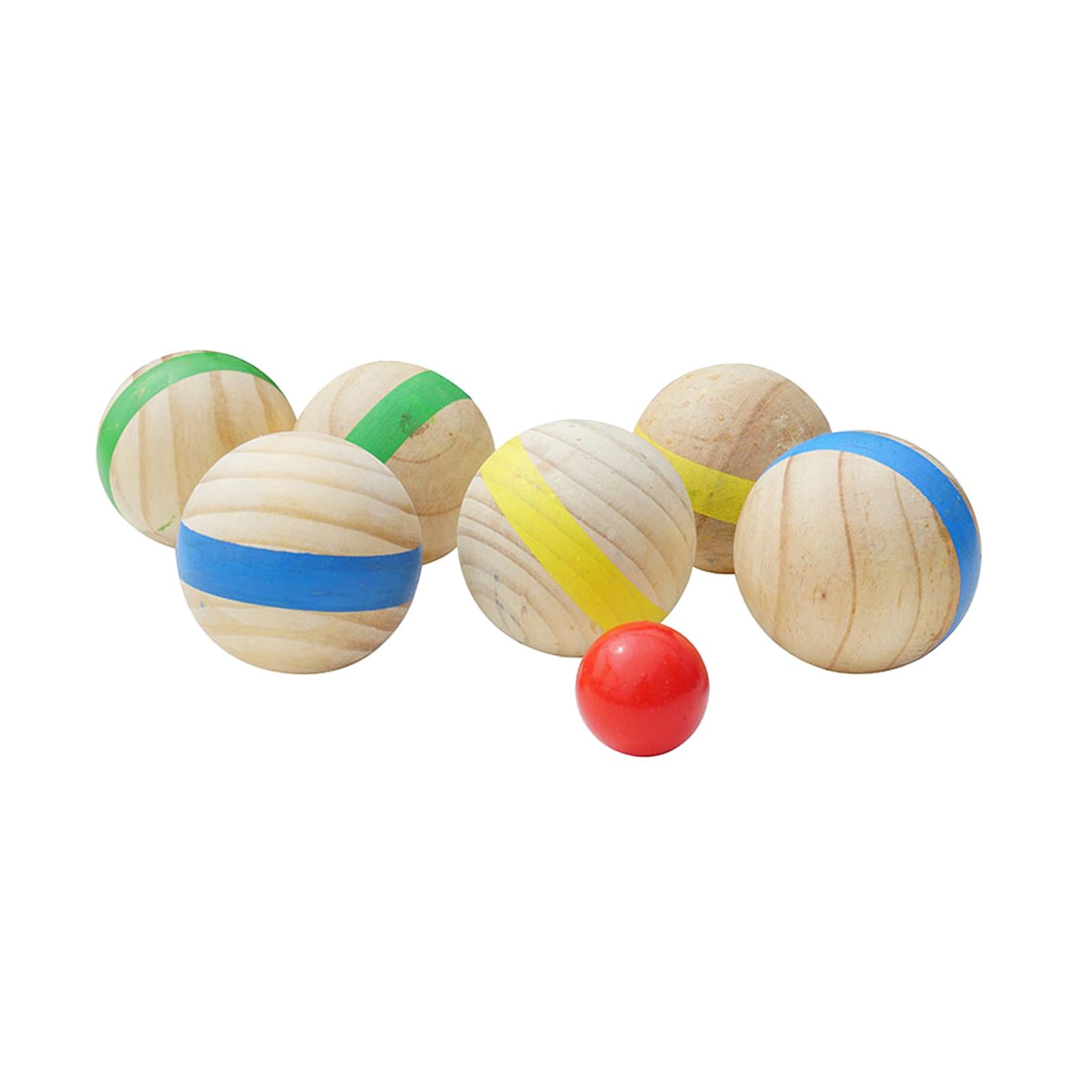 7Pcs Bocce Balls set sports Playground Balls Playground Equipment Grass Accessories wooden games Funny Outdoor Balls for Yard Lawn Adults Kids