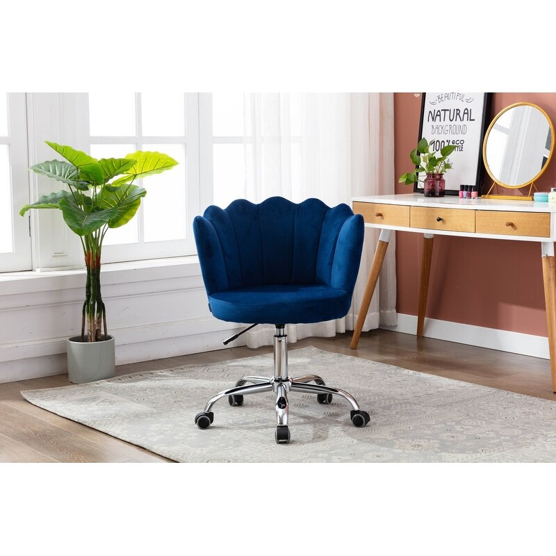 Velvet dresser chair The chair shell of the adjustable swivel chair is shaped with metal legs for bedroom makeup