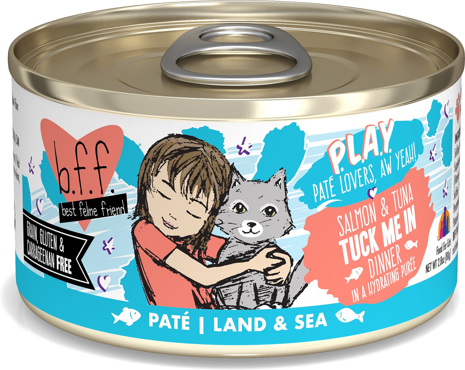 Weruva Cat BFF Play Pate Lovers Salmon and Tuna Tuck Me In Dinner In A H