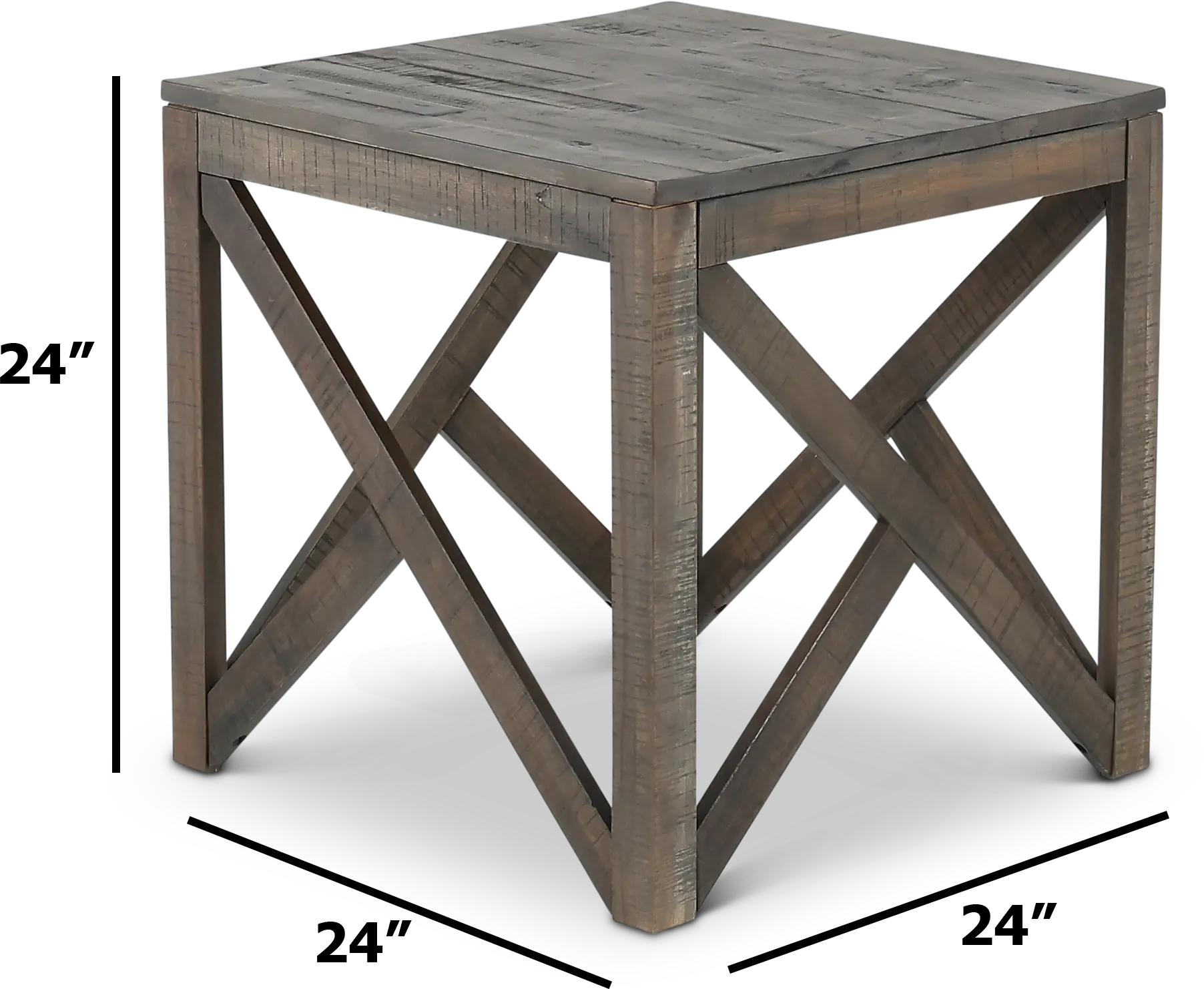 Haroflyn Rustic Charcoal Brown End Table