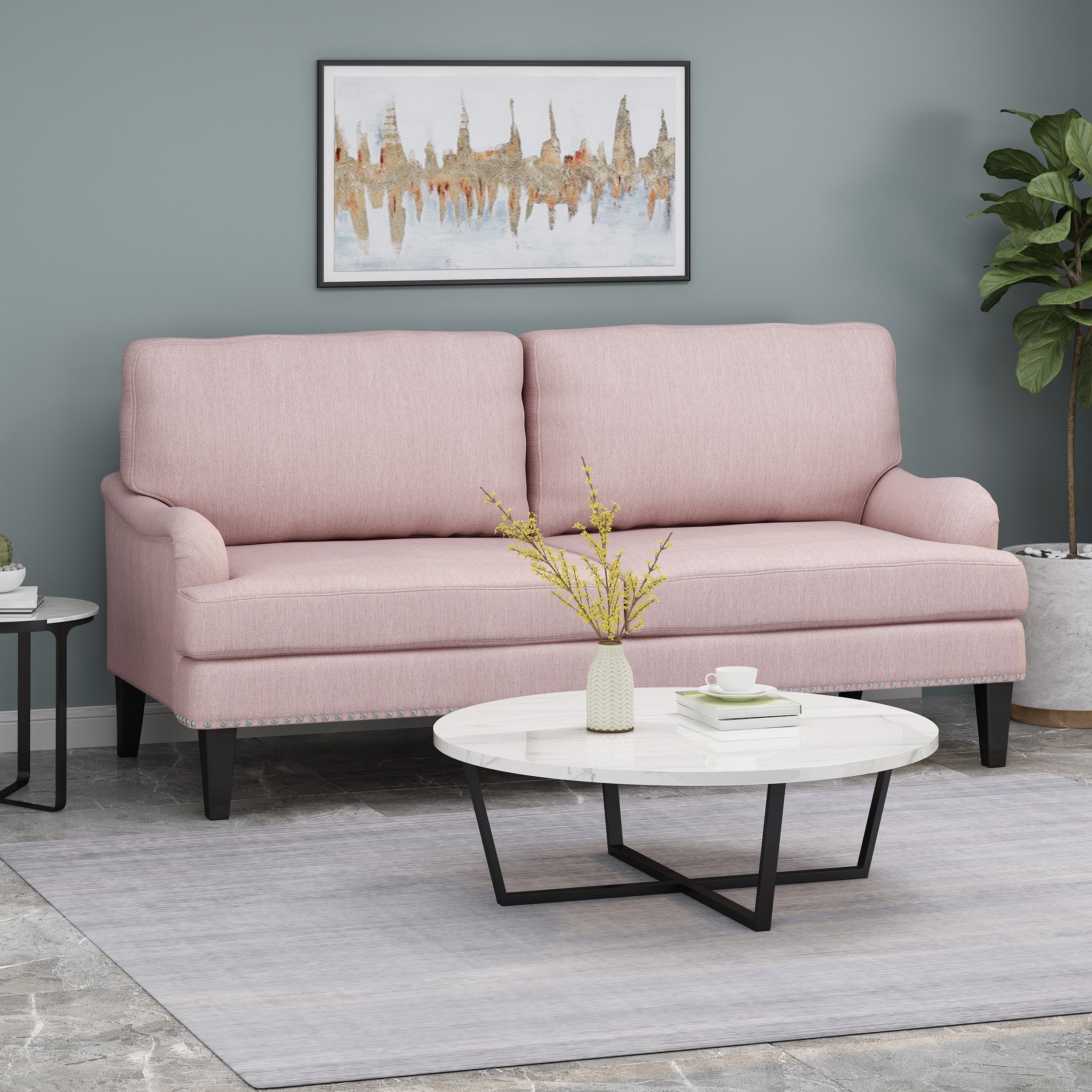 Karsyn Contemporary Fabric Loveseat