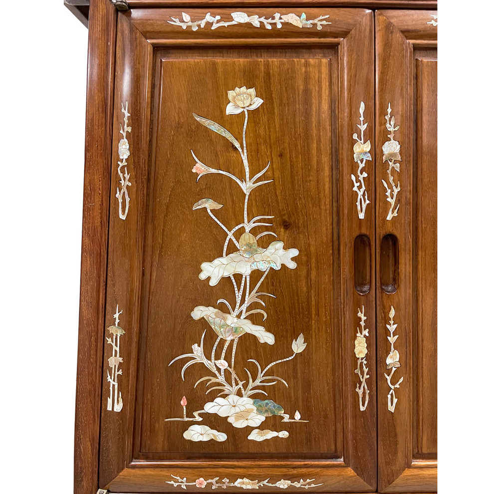 Consigned 20th Century Chinese Hardwood Altar Cabinet With Mother of Pearl inlay   Asian   Console Tables   by Golden Treasures Antiques and Collectibles Inc  Houzz