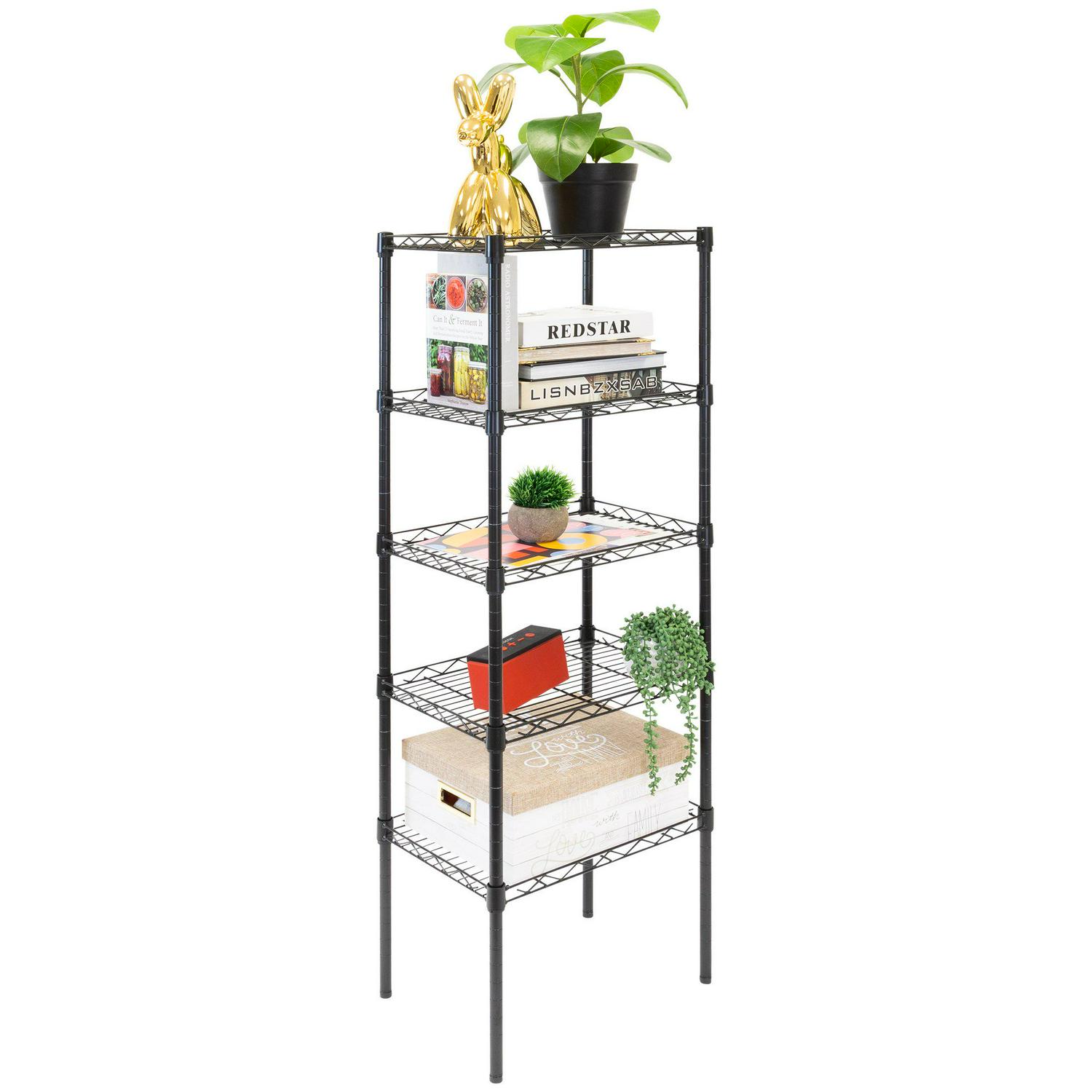 Mount-it! 16.5 W x 12 D x 48.5 H 5-Shelf Garage Shelves， Black