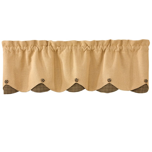 Park Designs Burlap amp Check Lined Scallop Valance 58x15