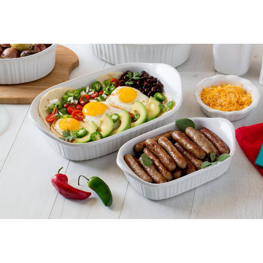 Corningware French White 2-Piece Ceramic Bakeware Set 1115855