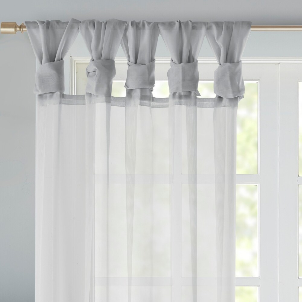 Madison Park Elowen Twisted Tab Voile Sheer Window Curtain Pair