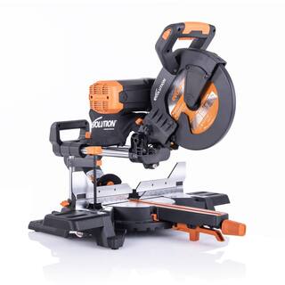 Evolution Power Tools 15 Amp 10 in. Dual Bevel Sliding Miter Saw with Laser Guide Dust Bag 13 ft. Power Cord and 28-T Multi-Material Blade R255SMSDB+