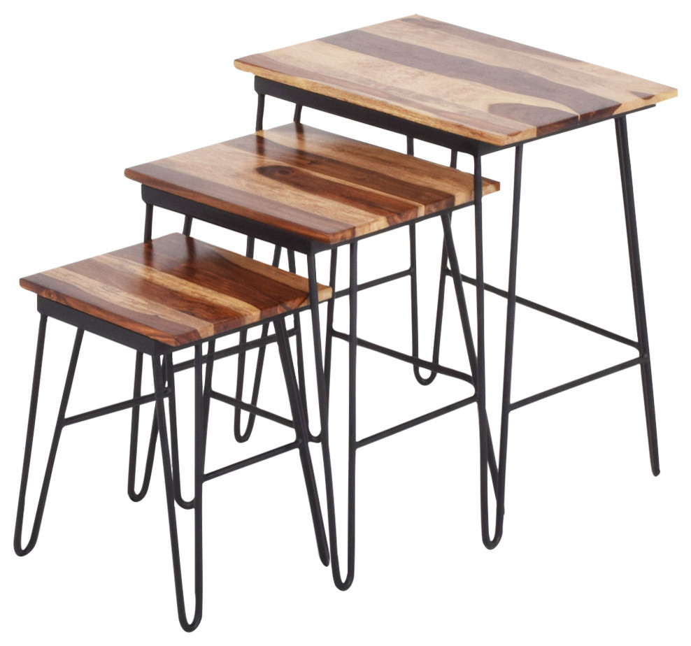 Tristan Nesting Tables (Set of 3)   Industrial   Side Tables And End Tables   by HedgeApple  Houzz