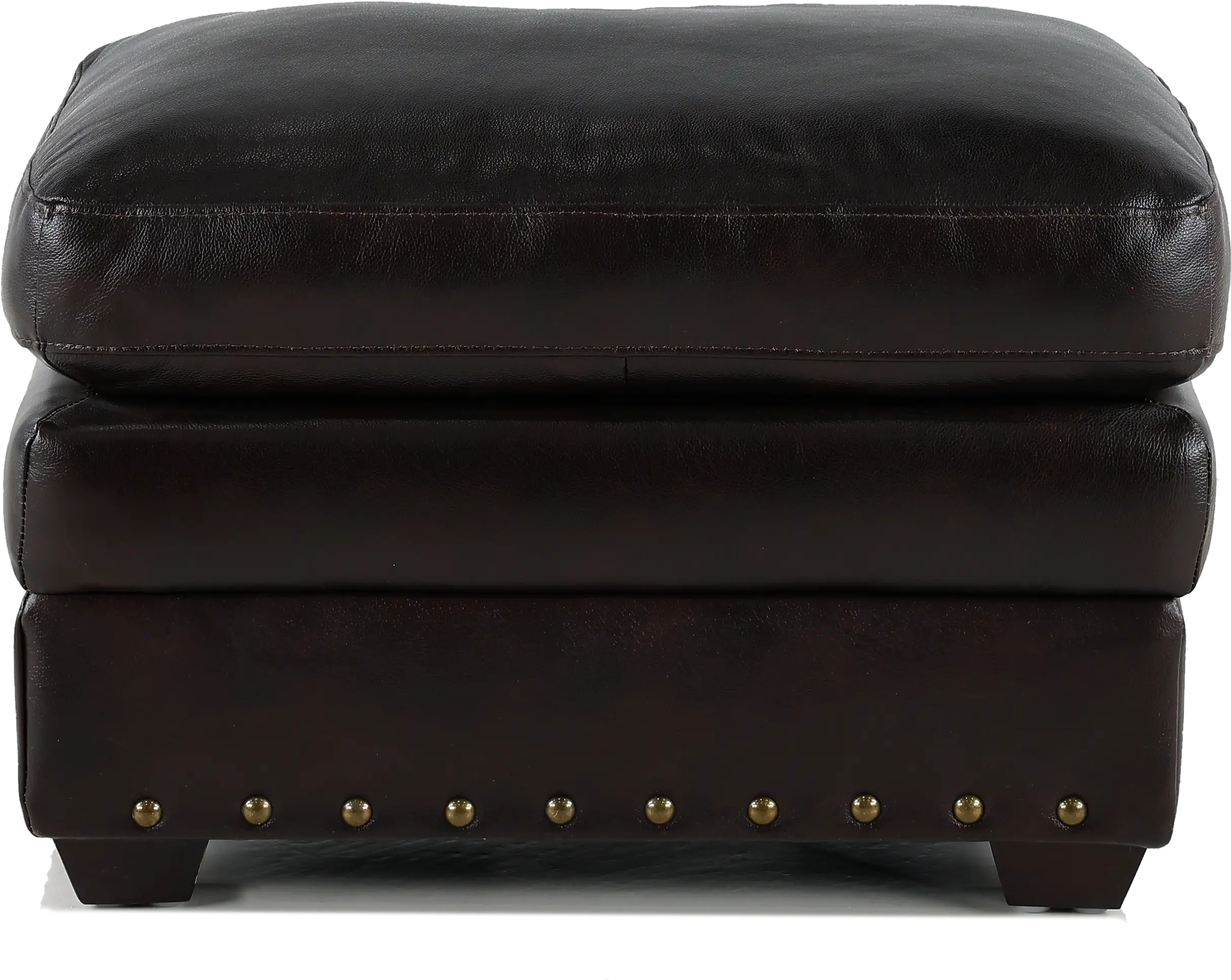 Derrick Dark Brown Leather Ottoman