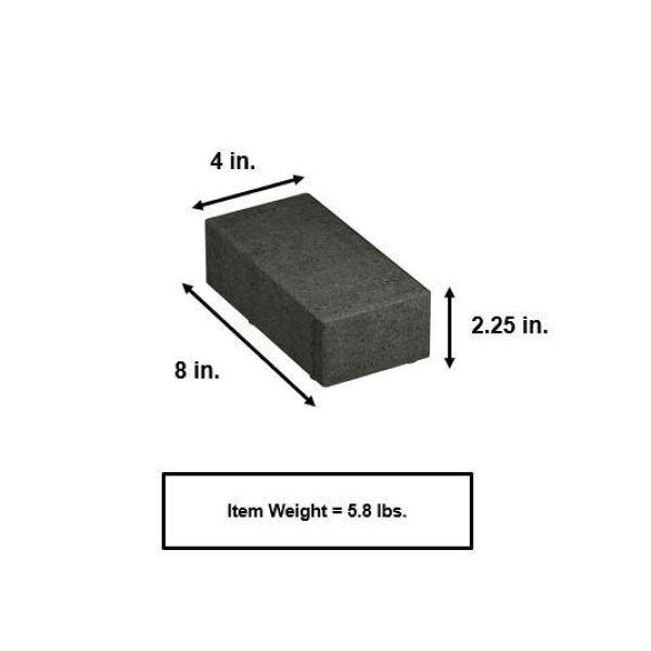 BELGARD 8 in. L x 4 in. W x 2.25 in. H 60mm Gray Granite Concrete Holland Pavers 10151402