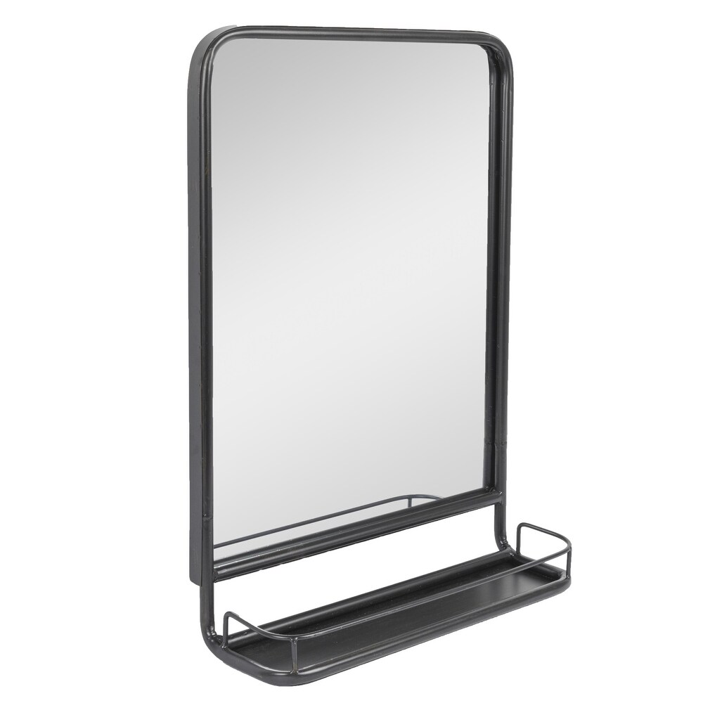 Metal Framed Wall Mirror with Shelf
