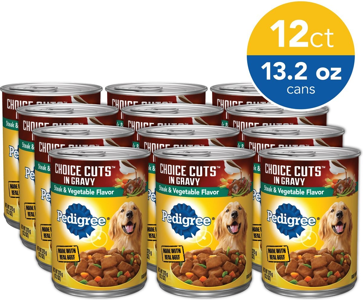 Pedigree Choice Cuts in Gravy Steak and Vegetable Flavor Adult Canned Wet Dog Food