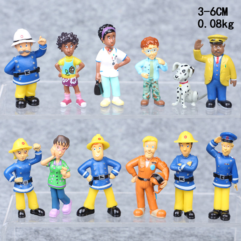 luethbiezx 12Pcs/Set Firefighter Kids Toys PVC Dolls Collection Children Xmas Christmas Birthday Gifts