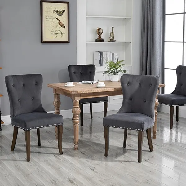 Dining Chair Tufted Armless Chair Upholstered Accent Chair,Set of 4