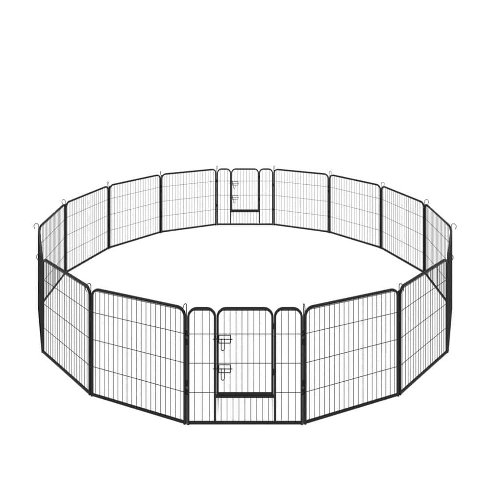 Tatayosi Coverage Area 0.002-Acre Wireless 16-Panels Large outdoor Iron Puppy Dog Fence Pet Dog Playpen J-Y-W24138332