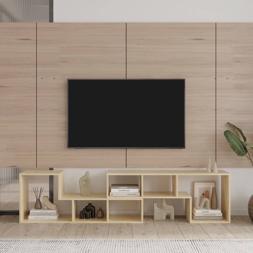 Double L Shaped TV Stand Entertainment Center Display Shelf