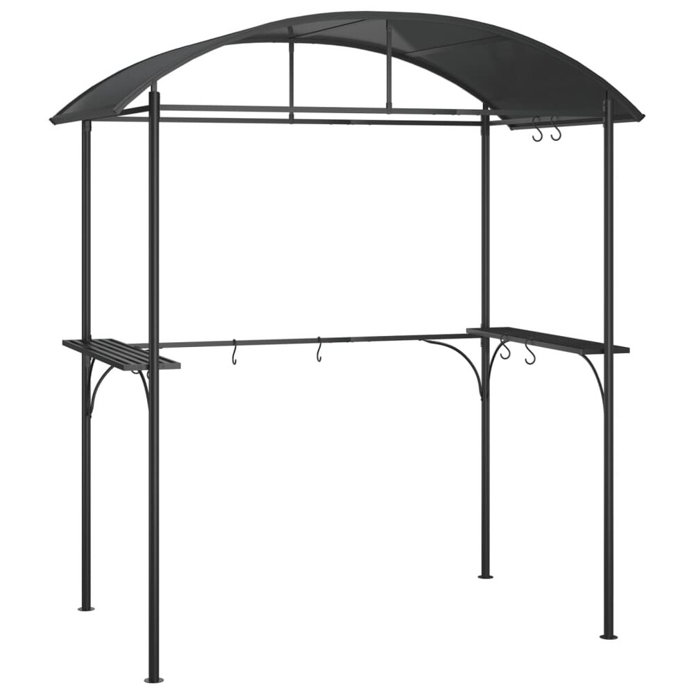 vidaXL BBQ Gazebo with Side Shelves Anthracite 86.6\