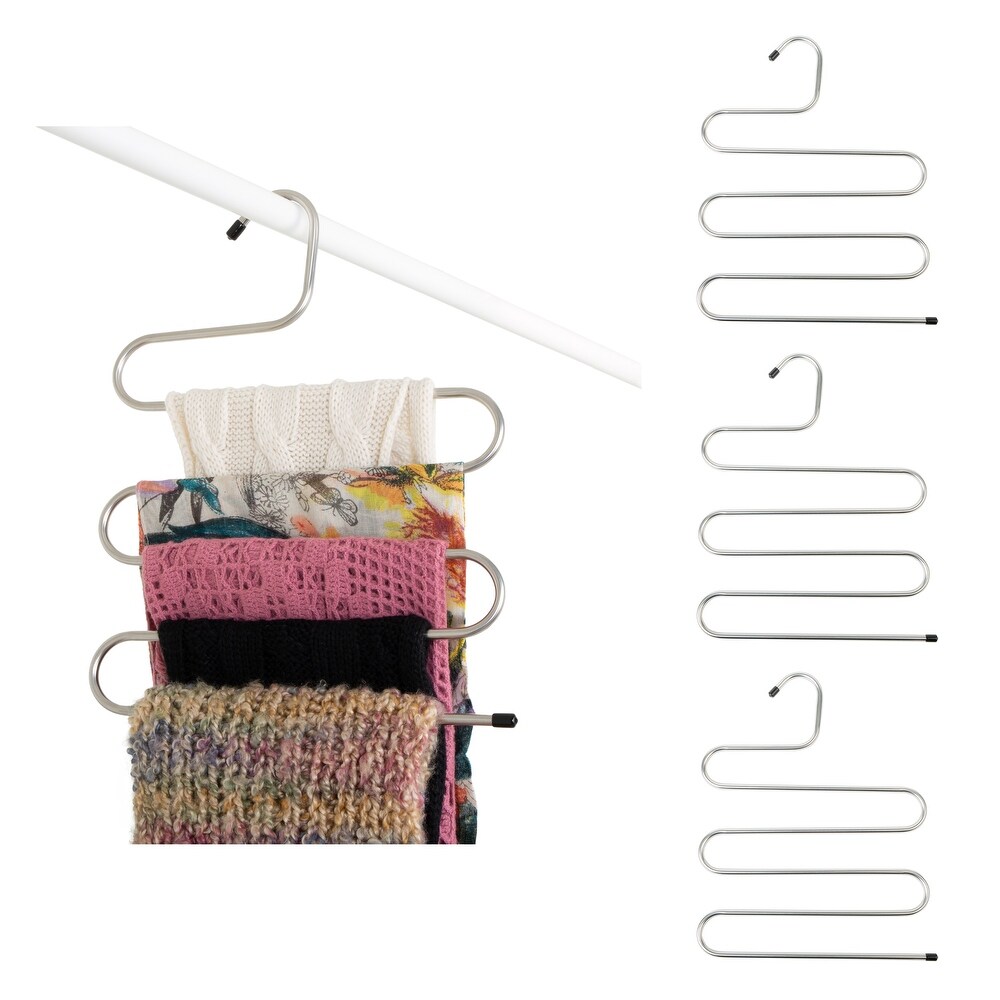 Smart Design Stainless Steel Pant Hangers   Set of 4   Silver