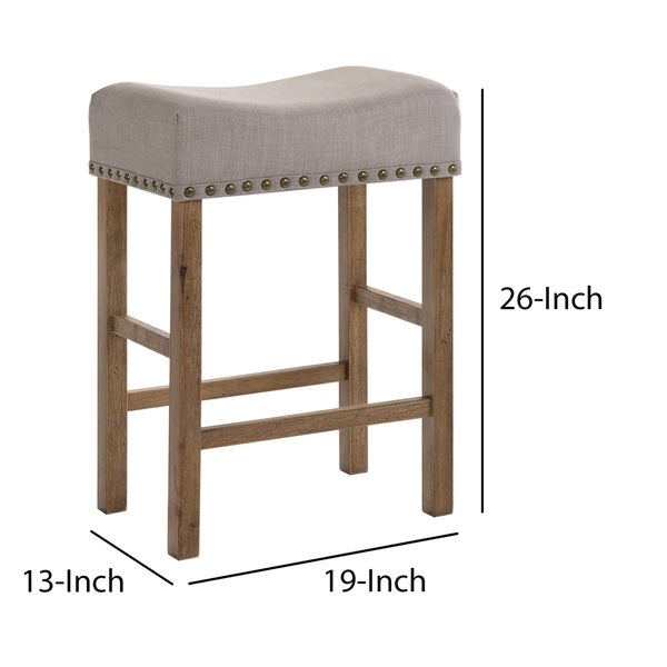 Upholstered Wooden Counter-height Stools (Set of 2)