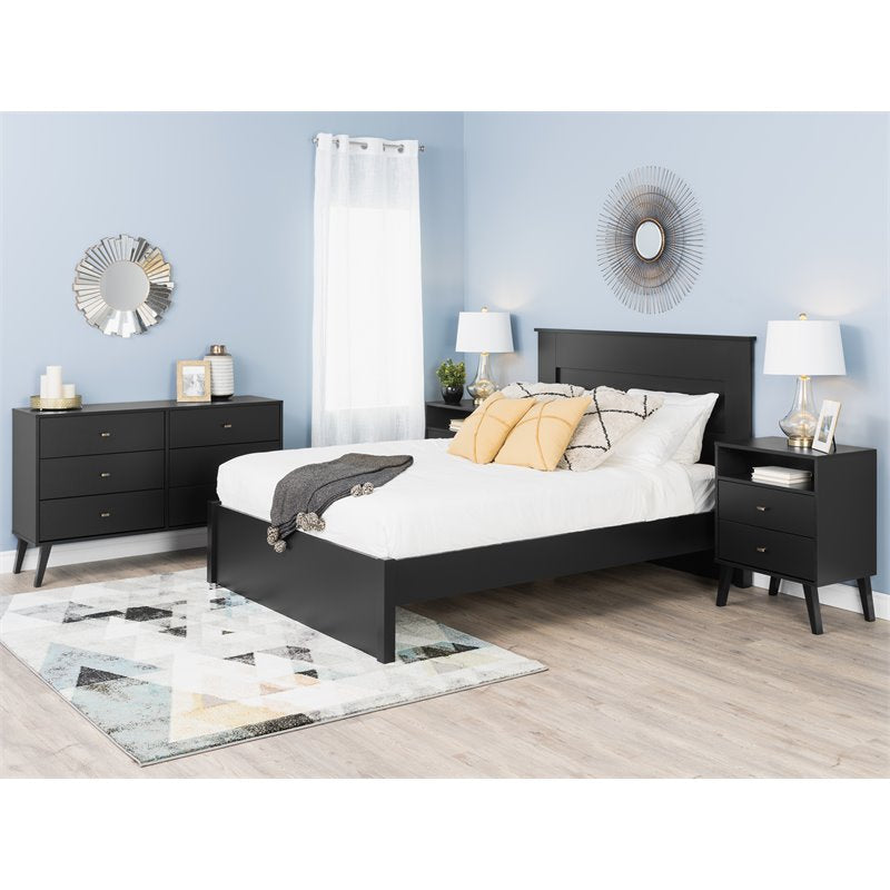 Home Square 2-Piece Set with Modern 2-Drawer Nightstand 6-Drawer Double Dresser