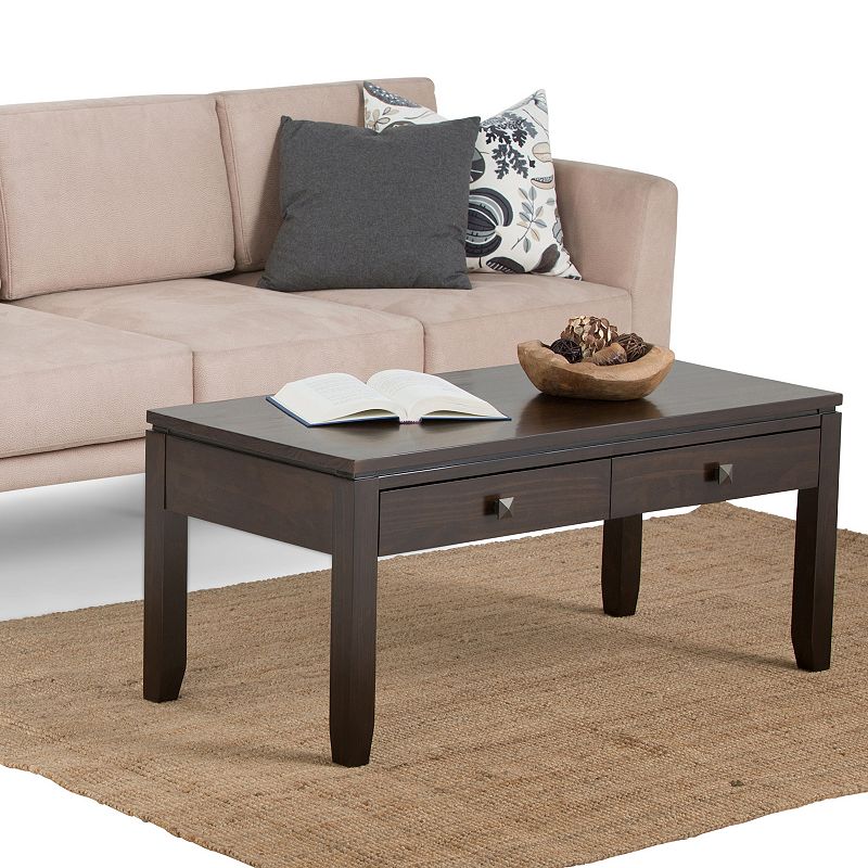 Simpli Home Cosmopolitan Rectangle Contemporary Coffee Table