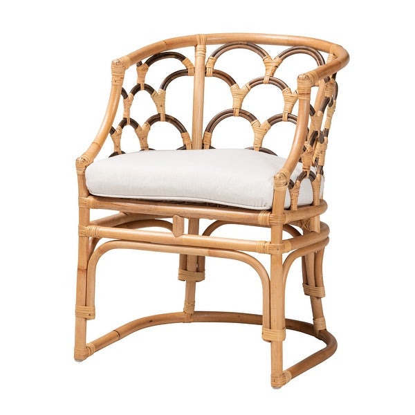 Aster Modern Bohemian Natural Brown Rattan Armchair