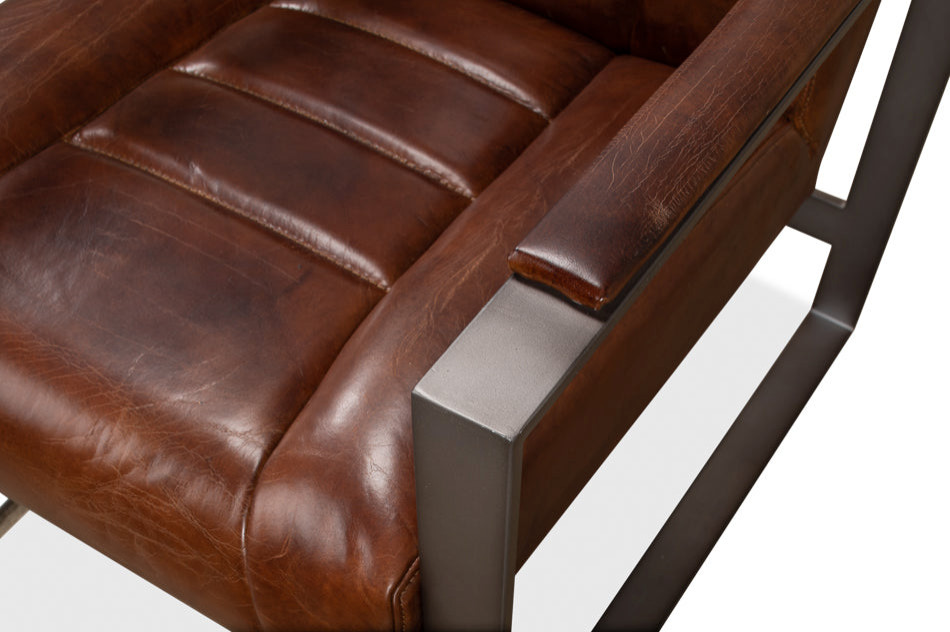 Stuttgart Leather Accent Chair Metal Frame   Contemporary   Armchairs And Accent Chairs   by Sideboards and Things  Houzz