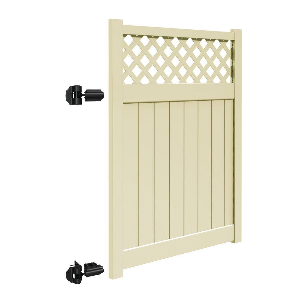 Barrette Outdoor Living Valley 5 ft. W x 6 ft. H Sand Vinyl Un-Assembled Fence Gate 73024939