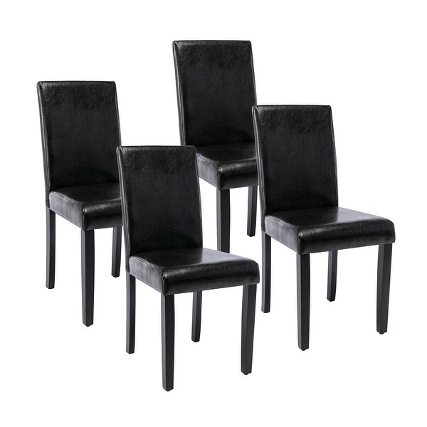 Porthos Home Nate PU Leather Upholstered Dining Chairs with Rubberwood Legs， Set of 4