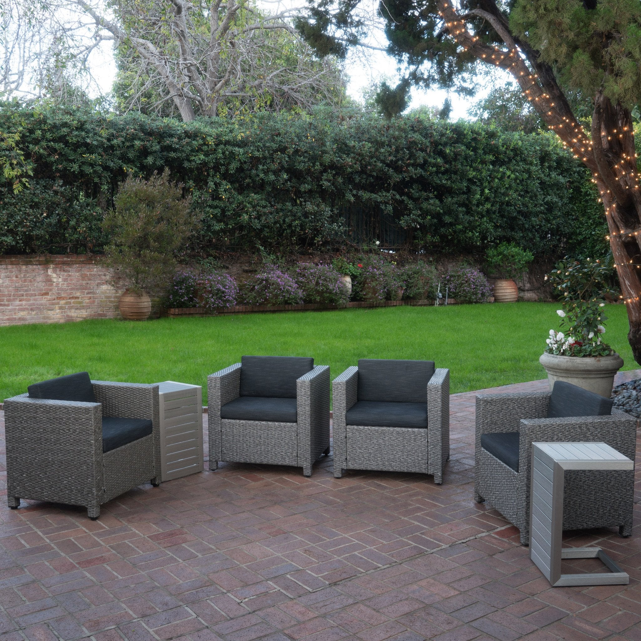 Venice 4-Seater Outdoor Chat Set with Side Tables