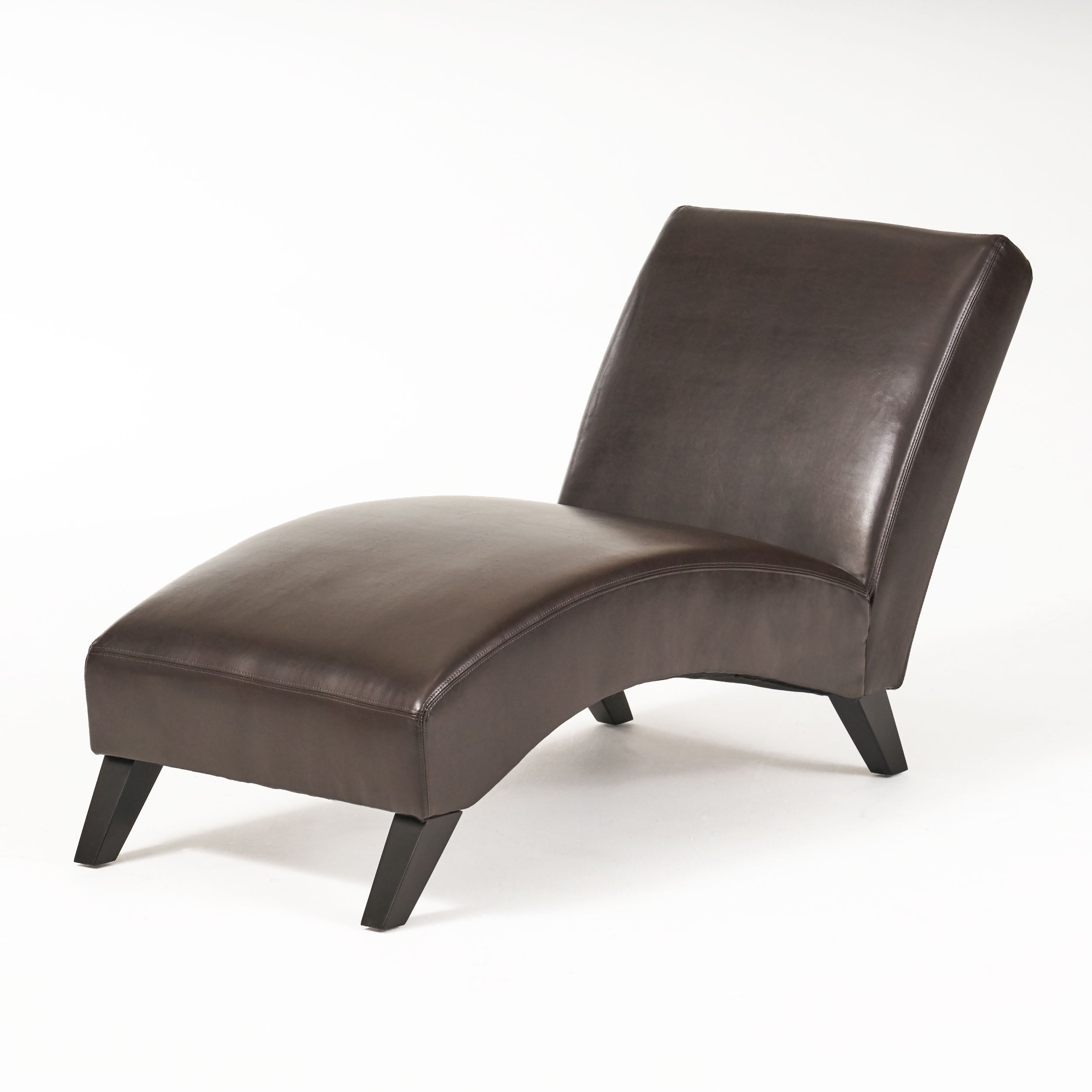 Cleveland Brown Leather Chaise Lounge Chair