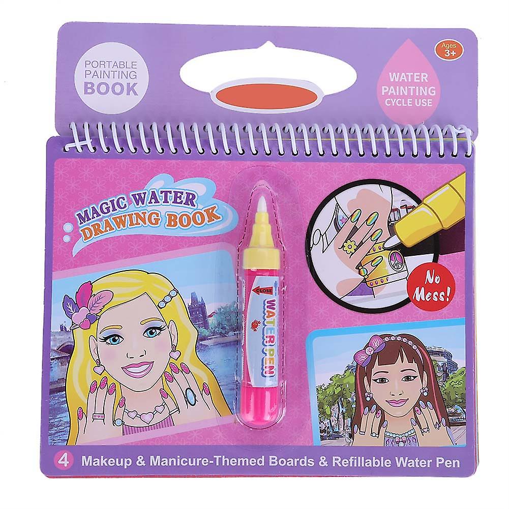 Water Coloring Drawing Book With Pen Kids Painting Educational Toy Gift(beauty Makeup)