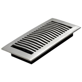 Decor Grates 4 in. x 10 in. Brushed-Aluminum Floor Register LA410-NKL