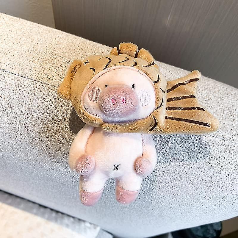 Boy Girl Cute Plush Pp Cotton Removable Taiyaki Fish Hat Animals Key Chain Creative Animal Pendant Detachable Doll Pendant Car Key Chain Backpack Pend