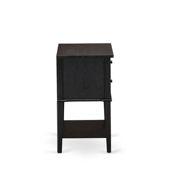 Wood Night Stand with 2 Wood Drawers for Bedroom - Stable and Sturdy Constructed (Finish Options Available)