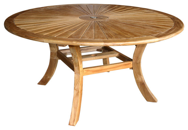 Teak Wood Sun Dining Table  59 quot  Transitional   Outdoor Dining Tables   by Chic Teak  Houzz