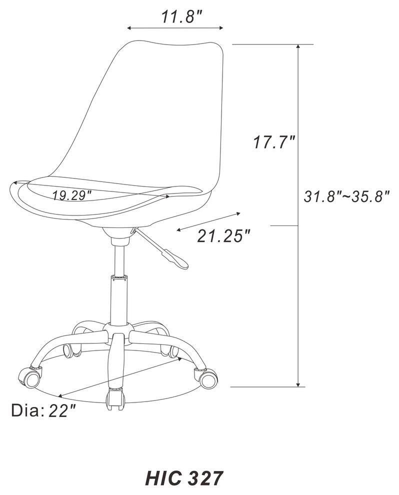 Rolling Chair With Seat Cushion   Contemporary   Armchairs And Accent Chairs   by Hodedah Import Inc.  Houzz