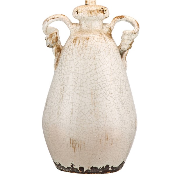 Tall Ivory Ceramic Milk Jar Crackle Beige Bell Shade For Bedroom Living Room Bedside Office