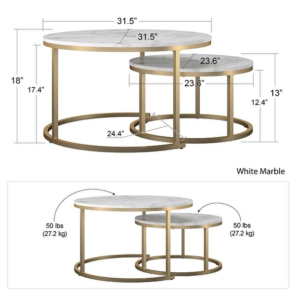 CosmoLiving by Cosmopolitan Amelia Nesting Coffee Tables