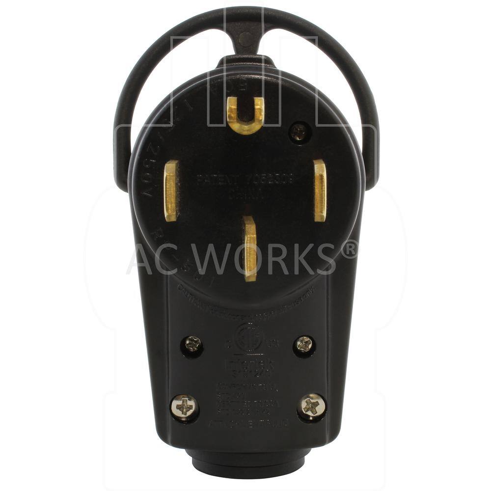 AC WORKS 50 Amp NEMA 14-50P DIY Assembly Plug AS1450P