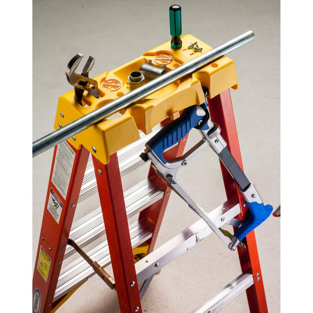 Werner 10 ft. Fiberglass Step Ladder with Yellow Top 300 lbs. Load Capacity Type IA Duty Rating 6210