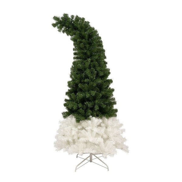 6FT Hinged Fir Artificial Santa Hat Christmas Tree with 300 LED Lights