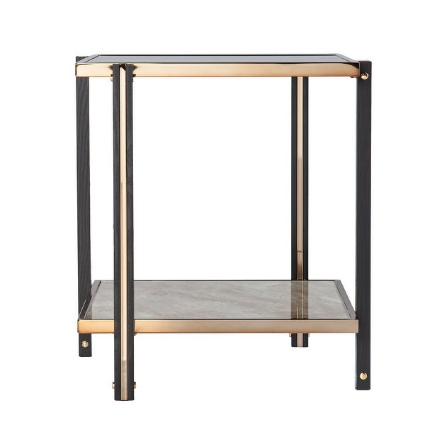 SEI Furniture Thornberry Transitional Champagne Metal Side Table